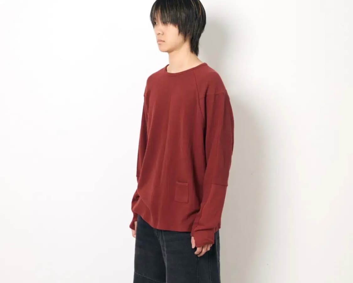 해칭룸 Incision tee dark red 인시젼 티 롱슬리브 상품이미지1