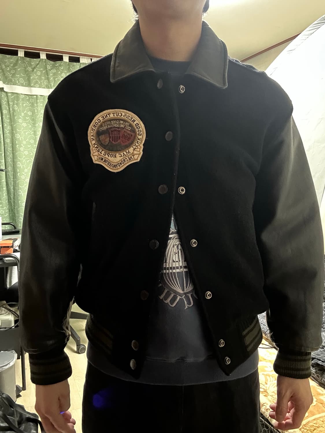 빈티지 바시티 자켓 블랙 M사이즈 상품이미지7