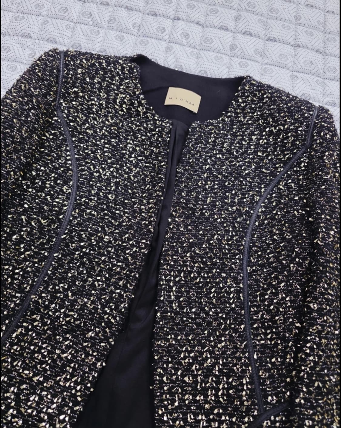 미샤 트위드 자켓 골드블랙 ~55 상품이미지2