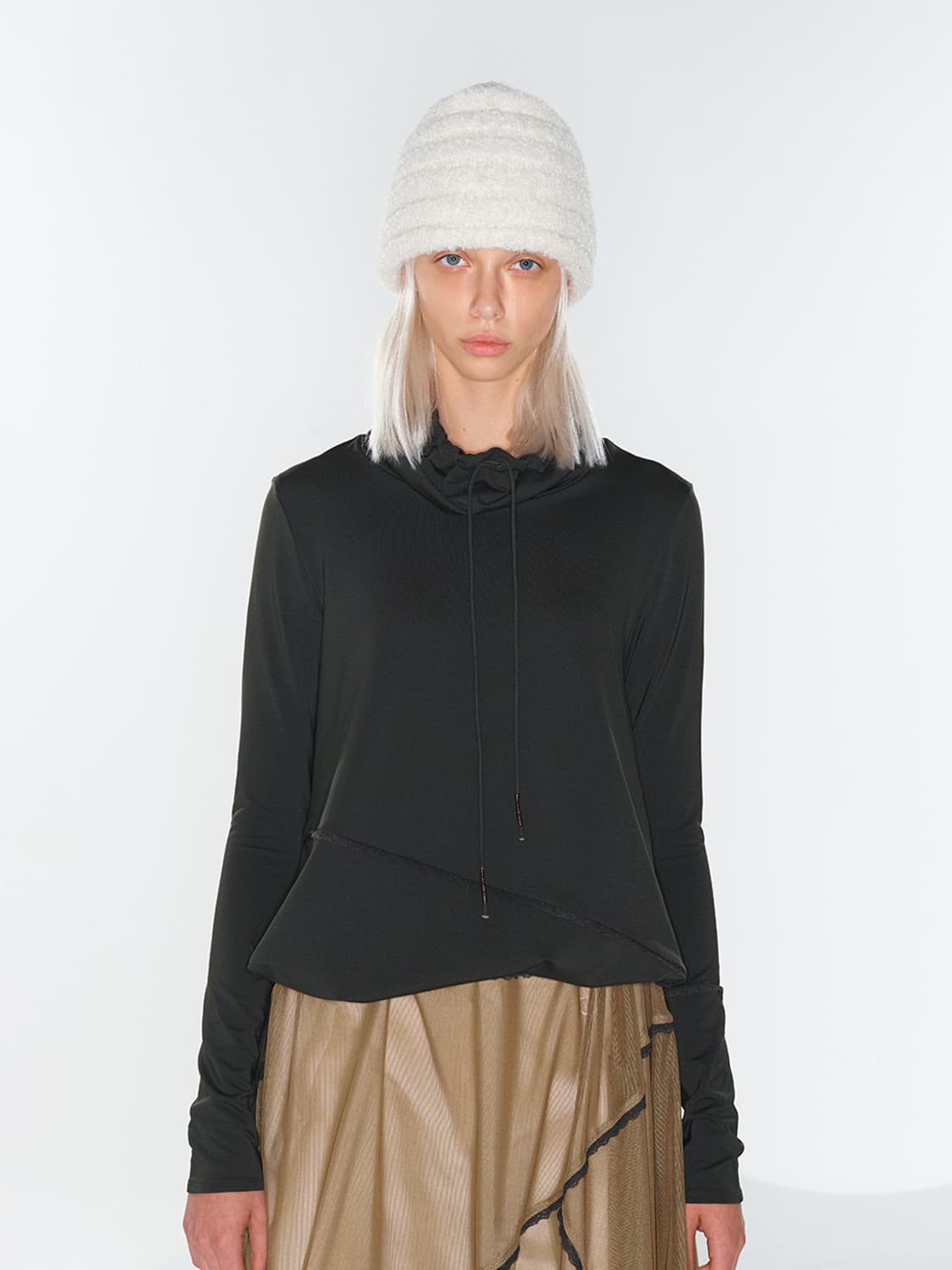 OPENYY 오픈와이와이 부클 비니 모자 아이보리 상품이미지3