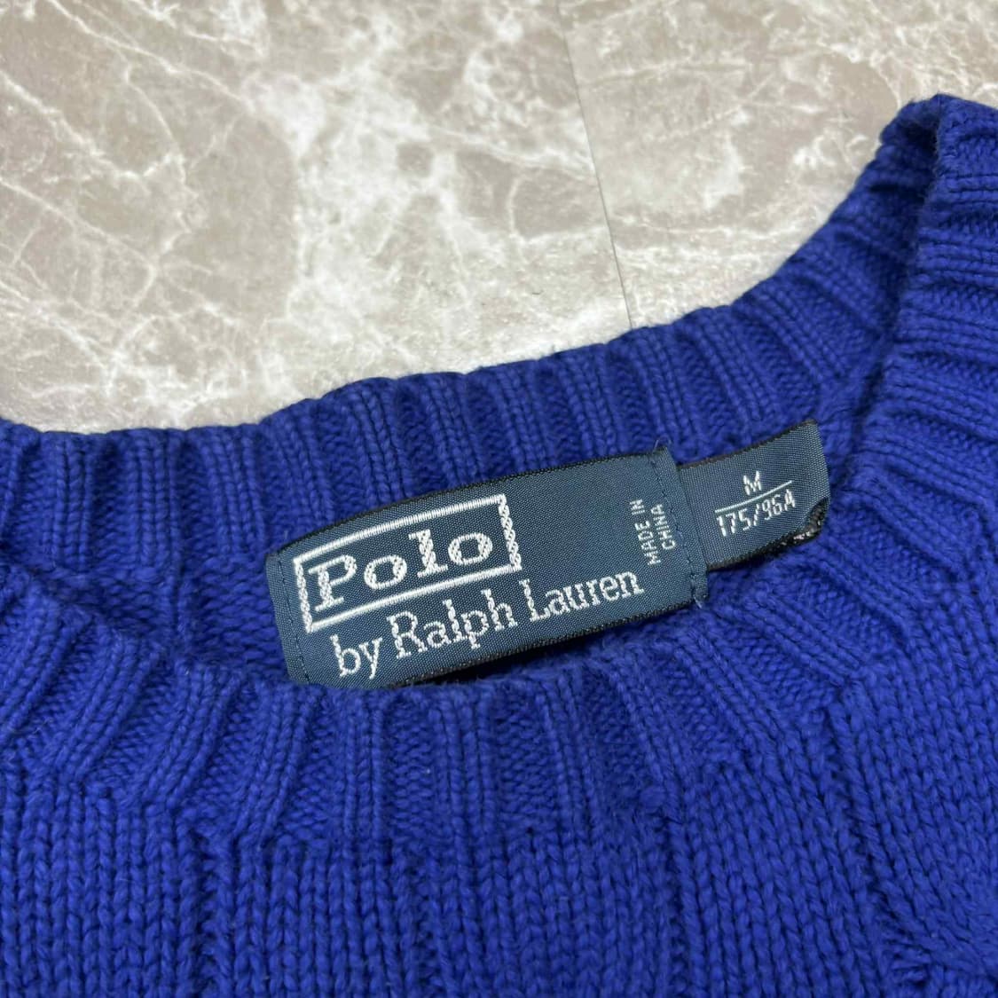 폴로 랄프로렌 딮블루 케이블 크루넥 코튼 니트(M) 상품이미지4