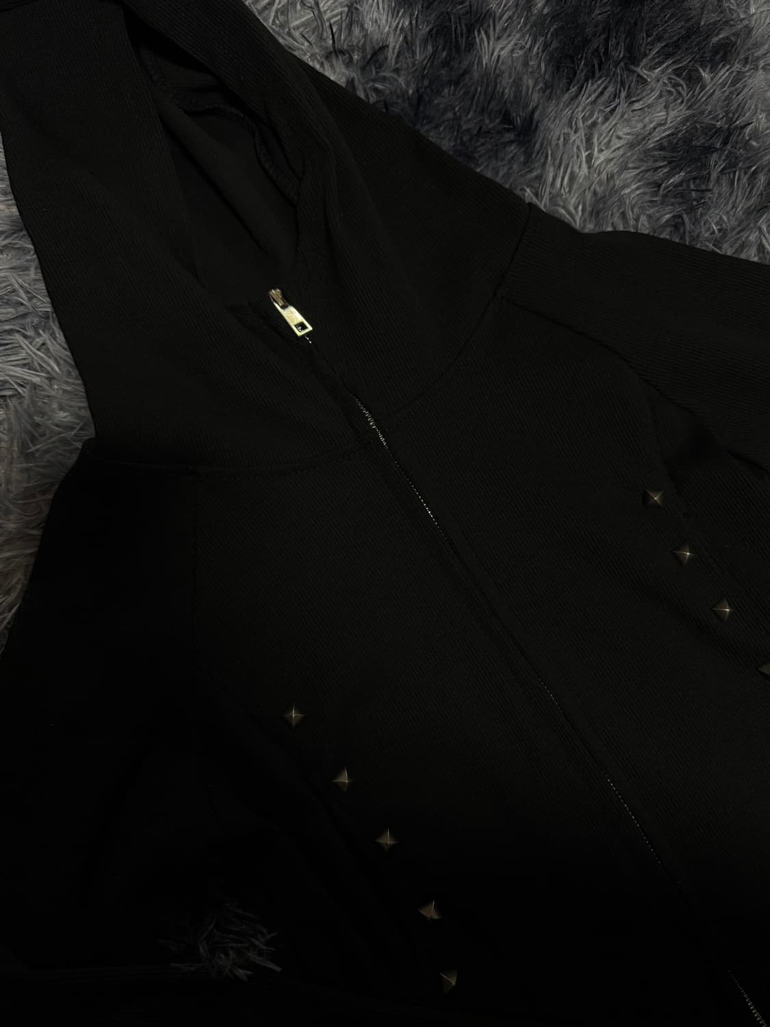 ( Os ) Y2K Stud Detail Double-Zip Hoodie 상품이미지3