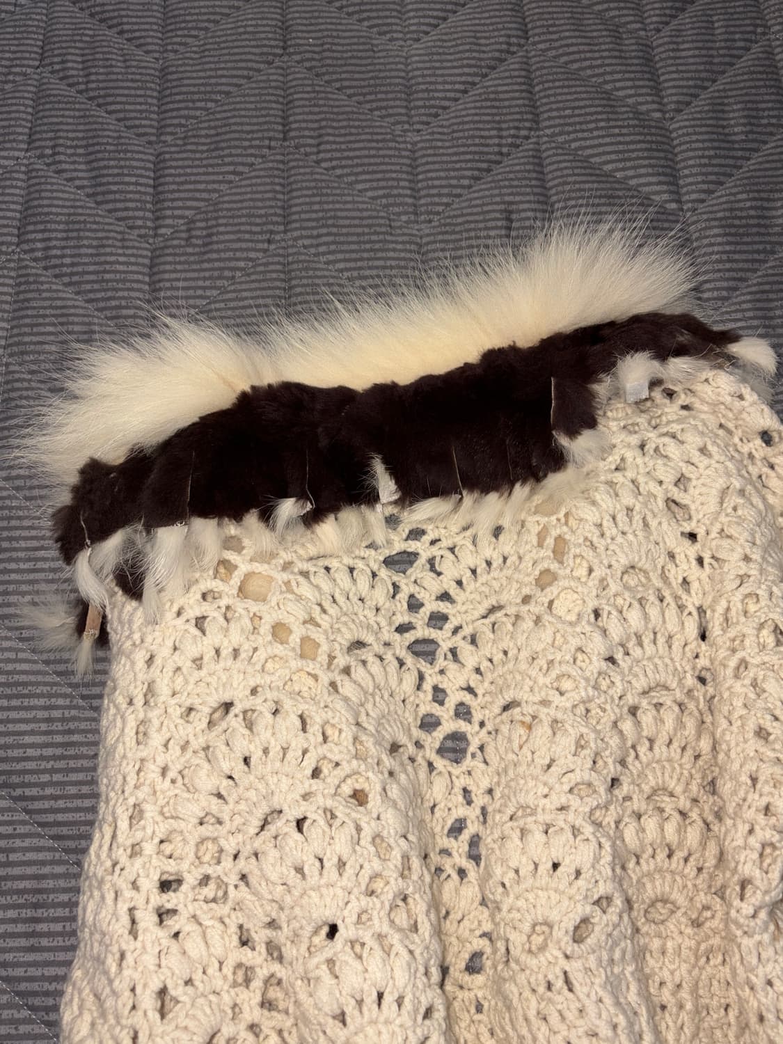 White fur knite cardigan 상품이미지8