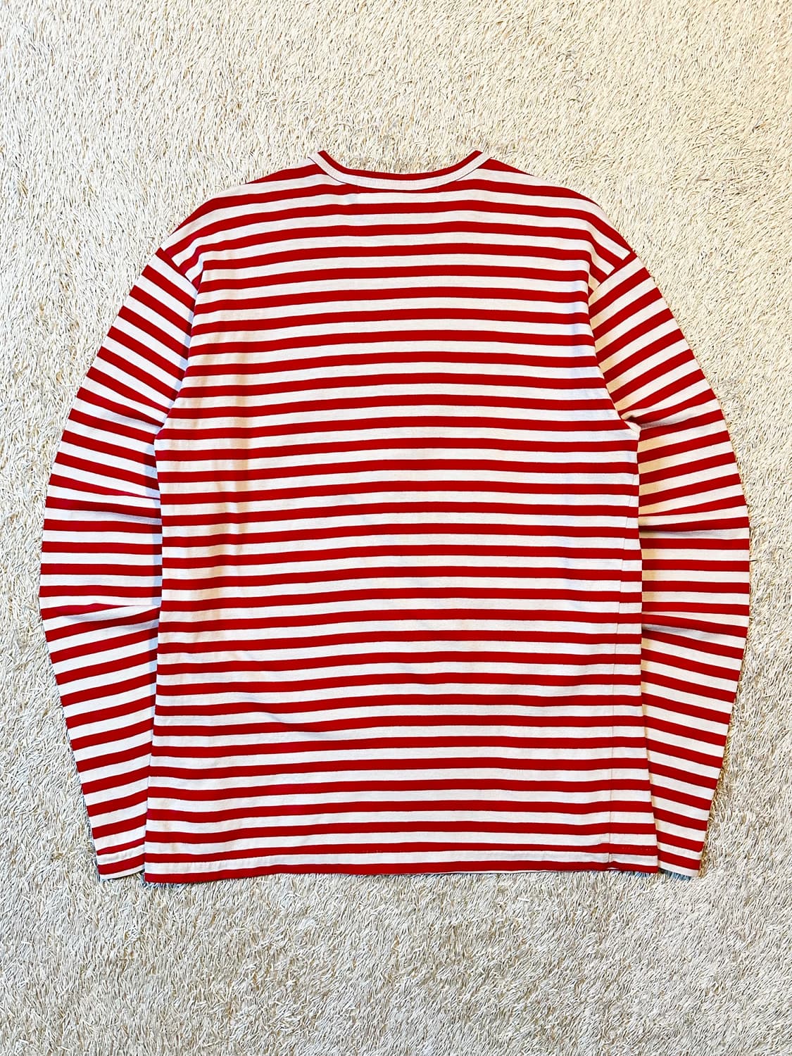 꼼데가르송 레드 하트와펜 스트라이프 긴팔 보더티 레드 상품이미지3