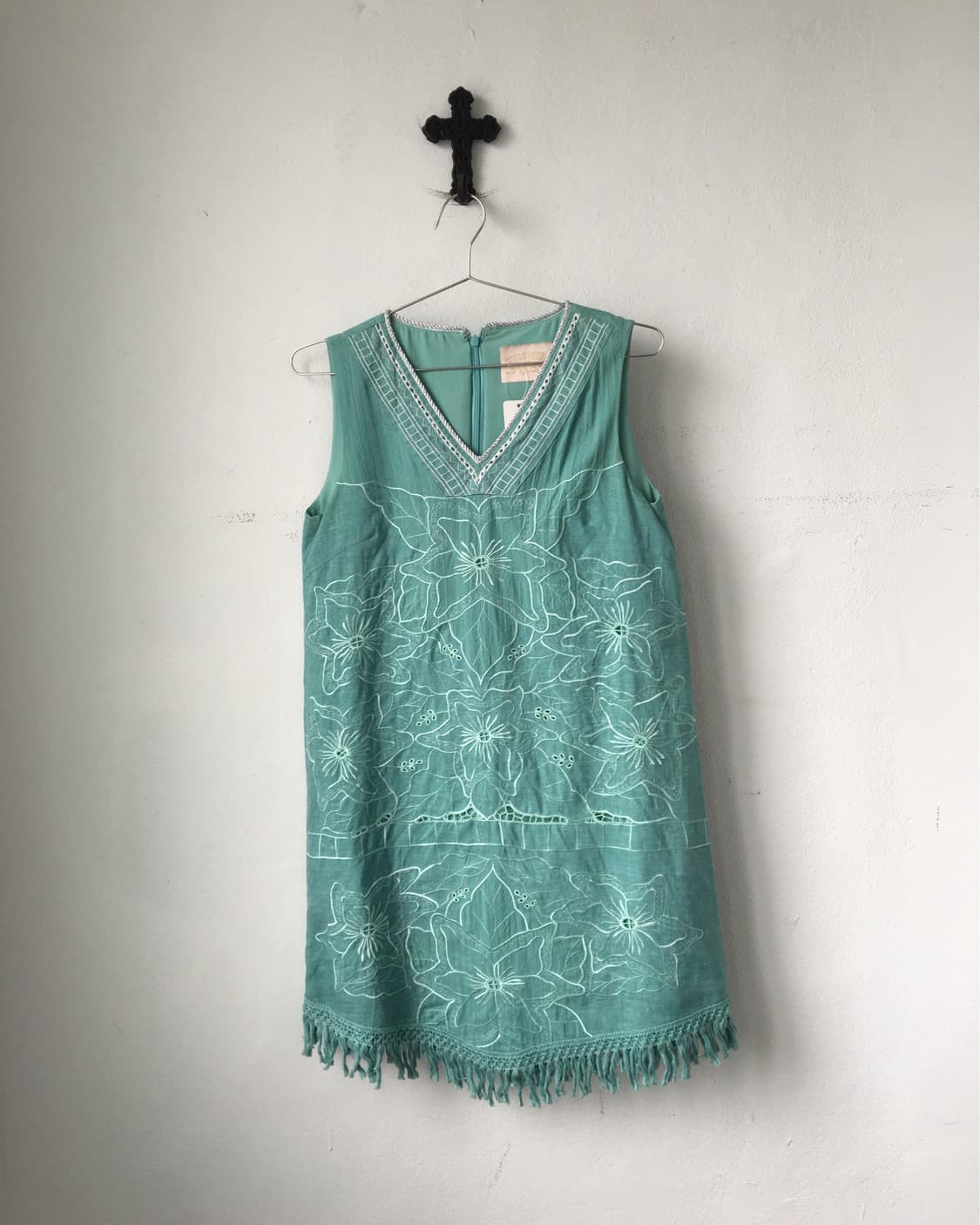 Filet mood fringe point sleeveless onepi 상품이미지2