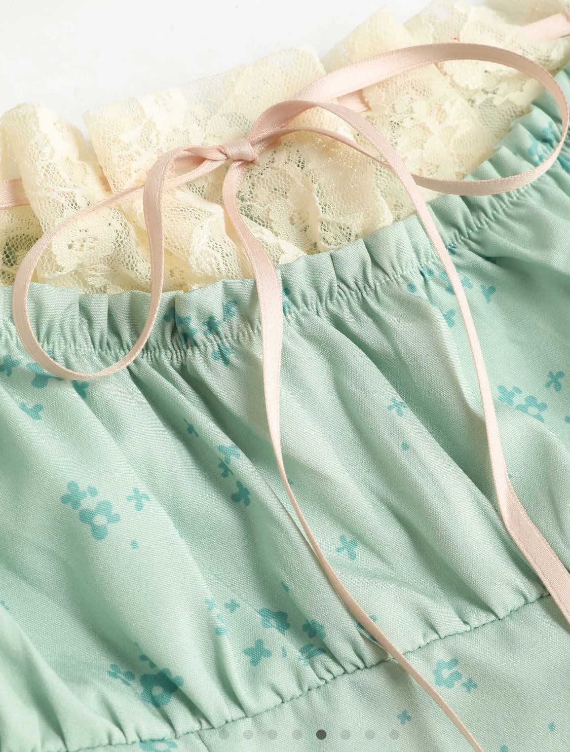Floral U-neckline knotted mini dress XXS 상품이미지7