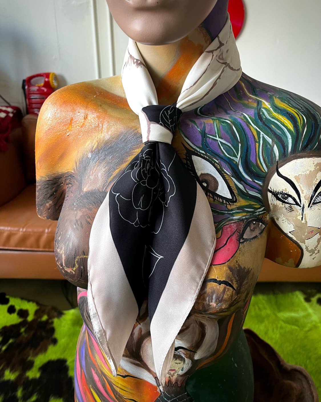 JPN Vintage Oriental Floral Print Scarf 상품이미지3