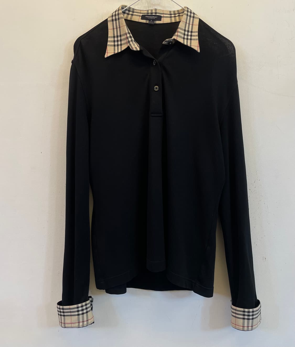 정품 버버리 체크 카라티 L 긴팔티셔츠 롱슬리브:) 상품이미지1