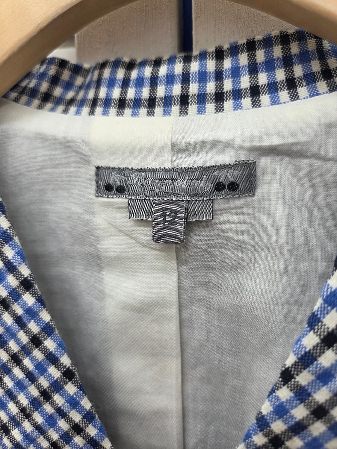 봉쁘앙 린넨 체크 블레이저 자켓 상품이미지3