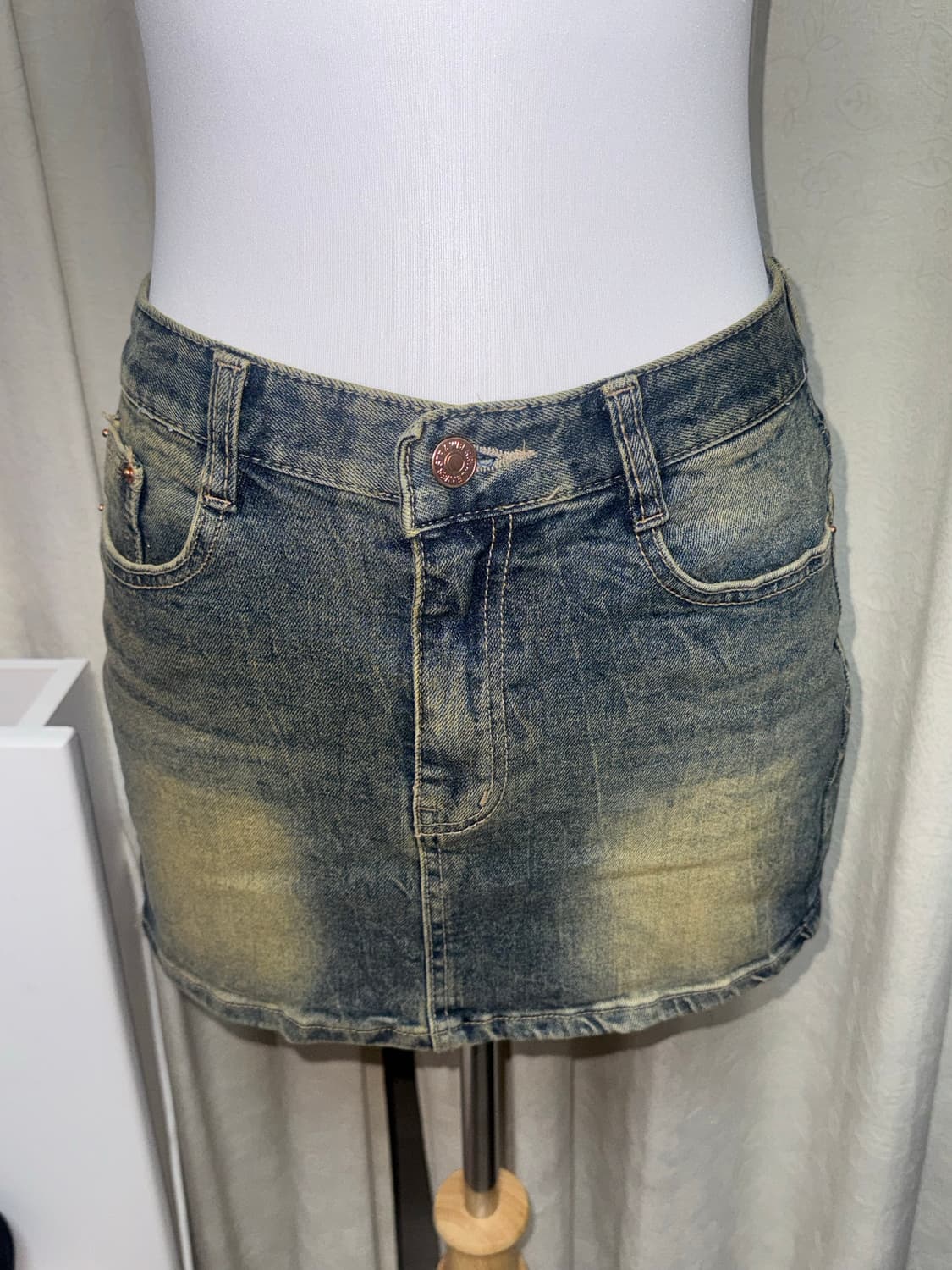 Washed denim mini skirt  상품이미지1