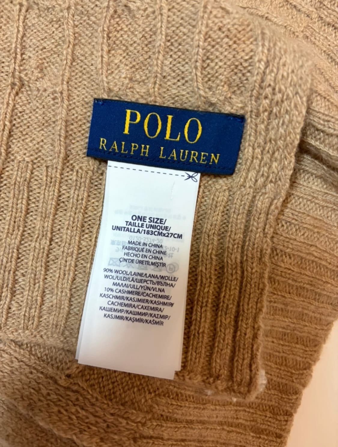 폴로 케이블 니트 울 캐시미어 스카프 머플러 상품이미지3