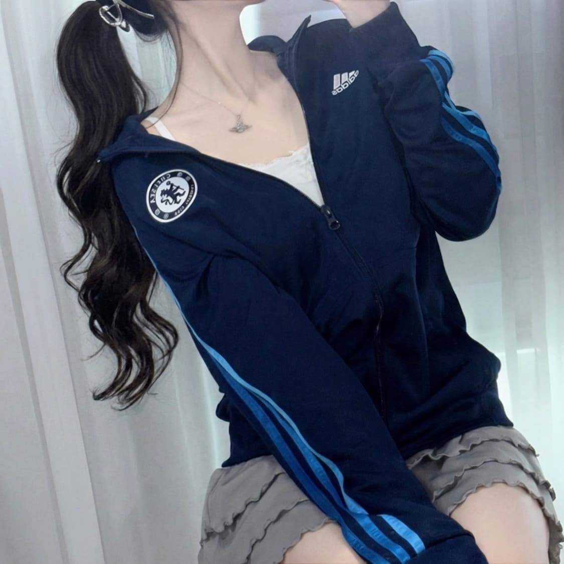🐰아디다스 첼시 그라데이션 부들 져지 트랙탑🩵💙 상품이미지2