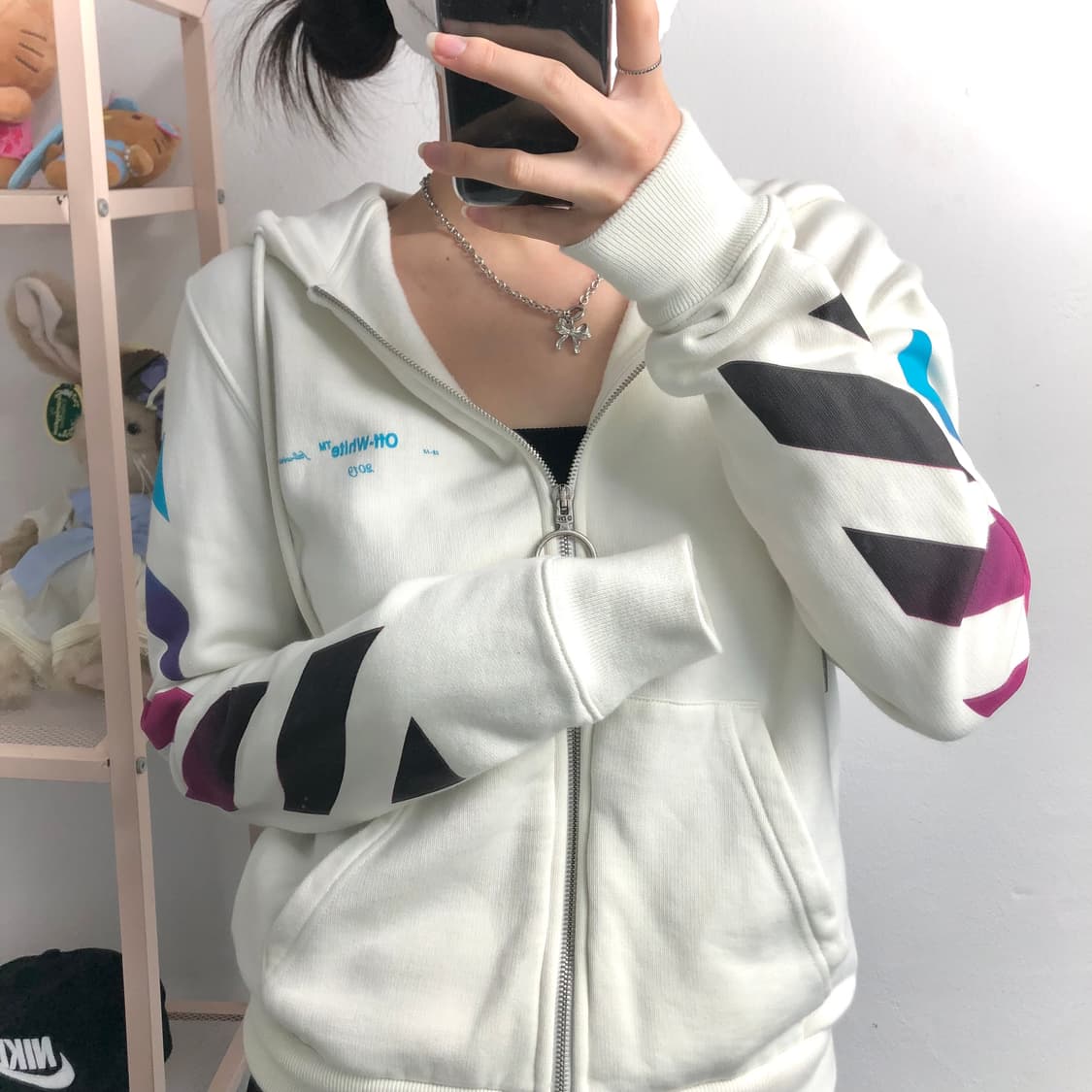 오프화이트 대대장 후드집업 상품이미지4