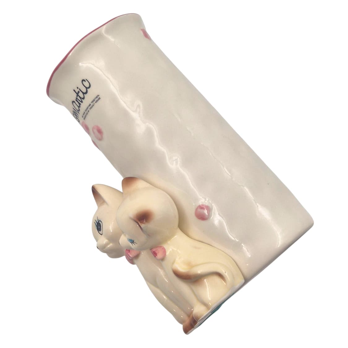 80s 레트로 고양이 피겨린 기둥 도자기 꽃병 상품이미지5