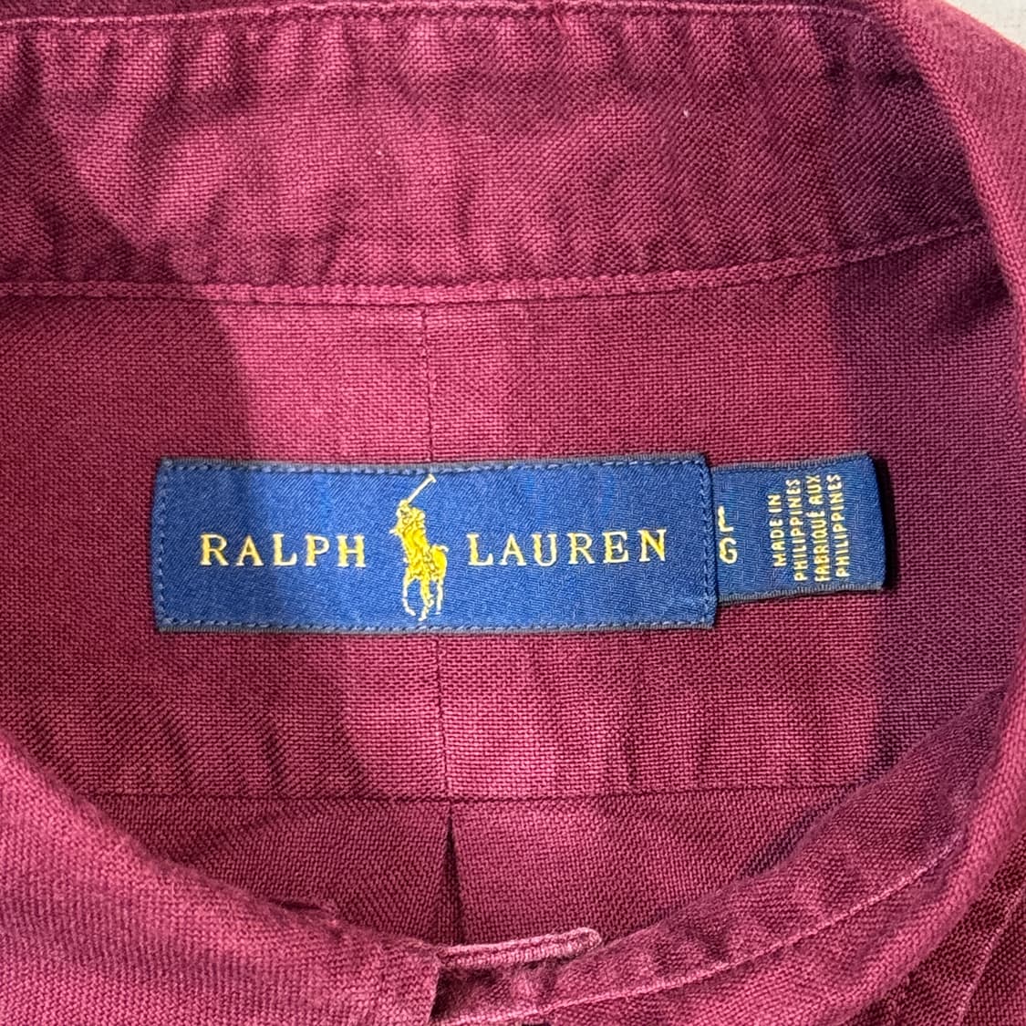 L) 폴로 랄프로렌 클래식 가먼트다이 셔츠 버건디 상품이미지6