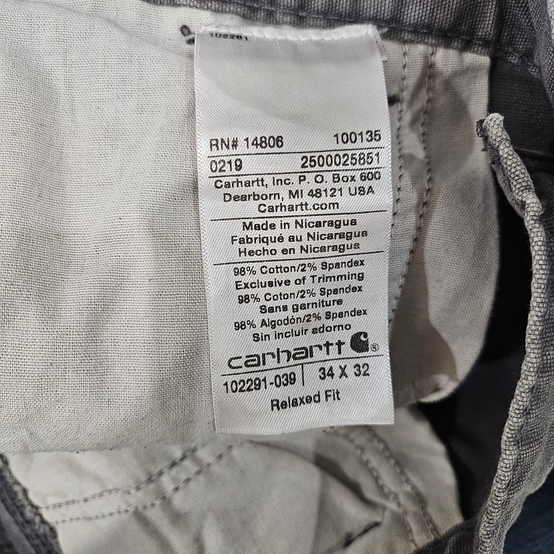 칼하트 패치워크 팬츠 34인치 상품이미지6