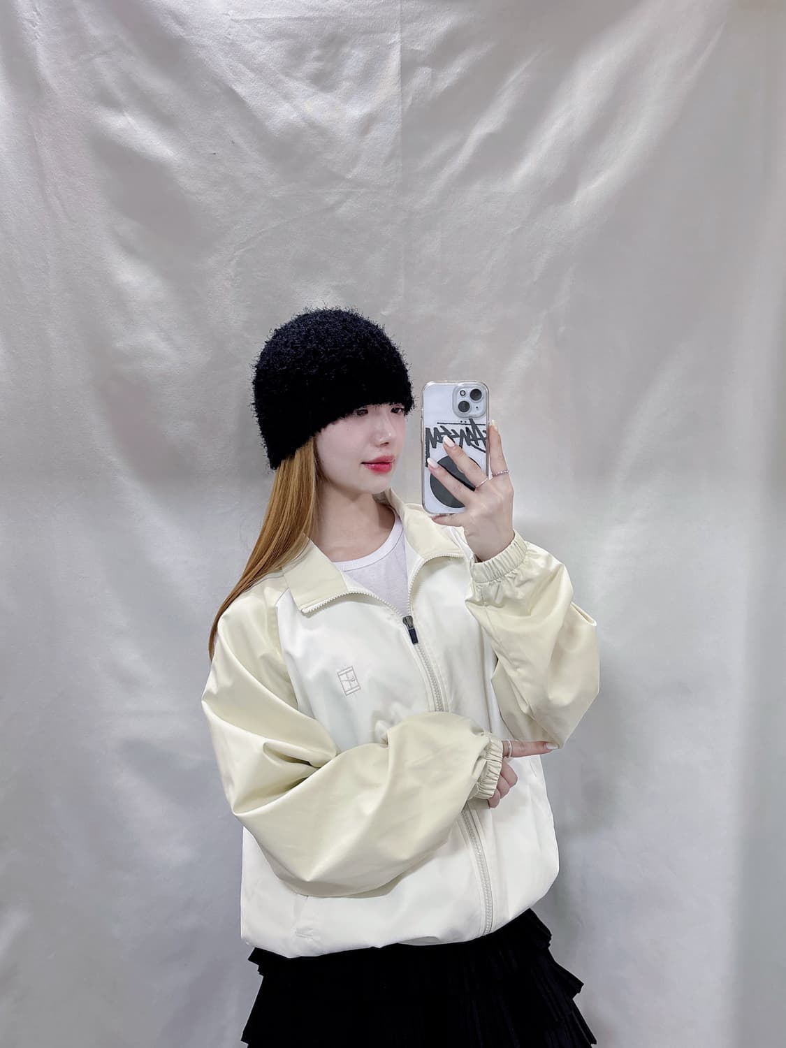 나이키 00‘s 화이트•베이지 테니스로고 바람막이  상품이미지2