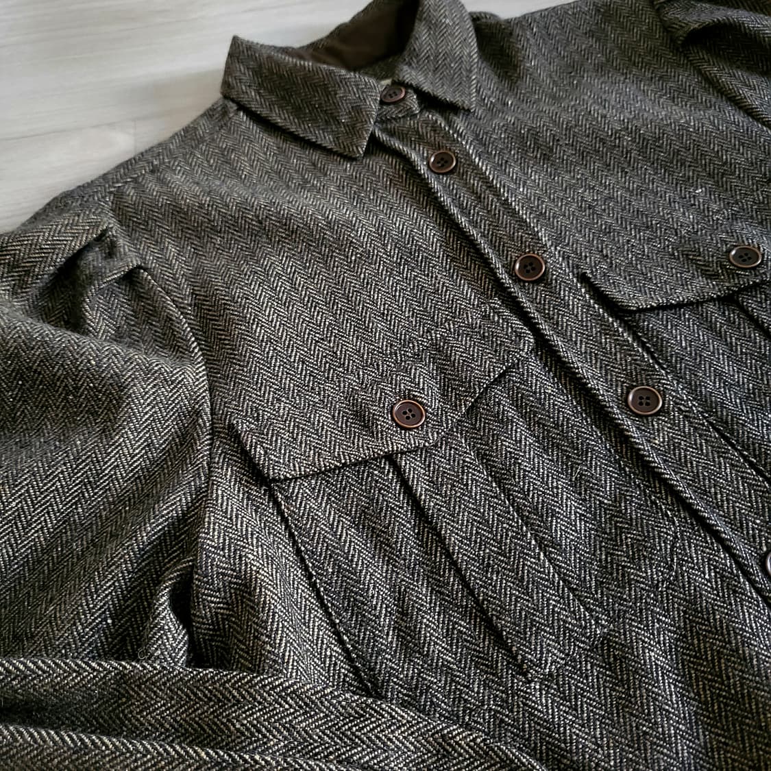 헤링본 울 셔츠 새상품 상품이미지3