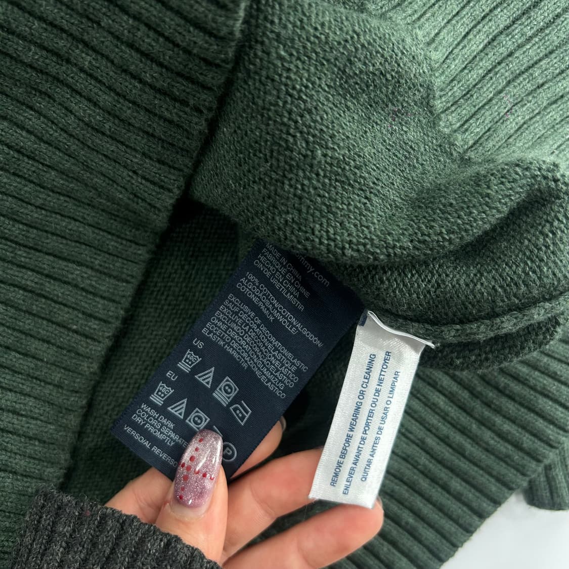 Tommy hilfiger 타미힐피거 스몰로고 카키니트 상품이미지6