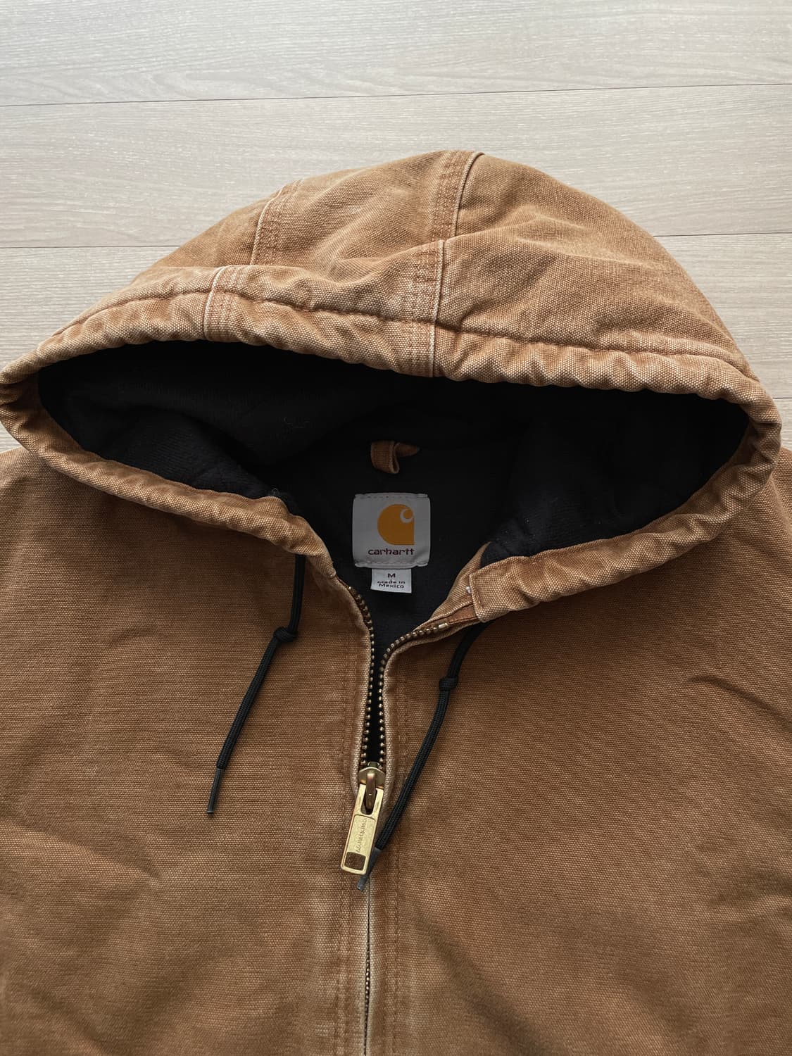 칼하트 j130 BRN 브라운 액티브 자켓 샌드스톤 빈티지 상품이미지3