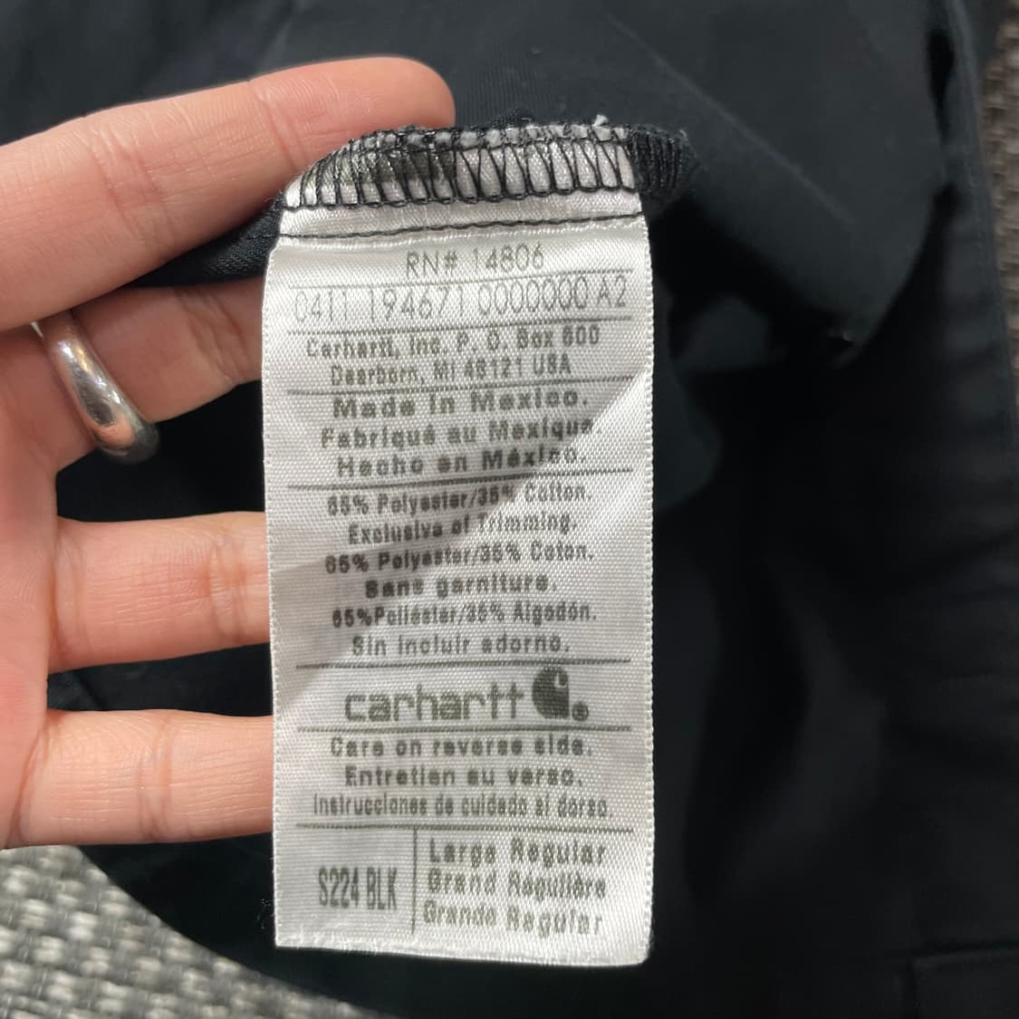 칼하트 블랙 투포켓 긴팔 셔츠 L 상품이미지7
