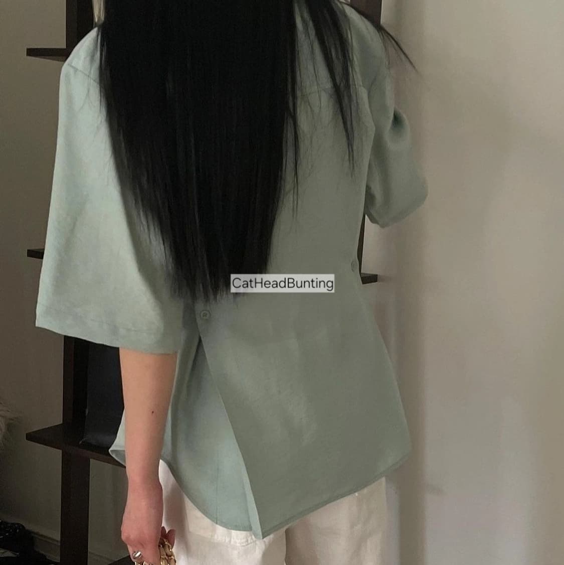 위아 WE ARE 비쥬 남방 셔츠 진민트 상품이미지4