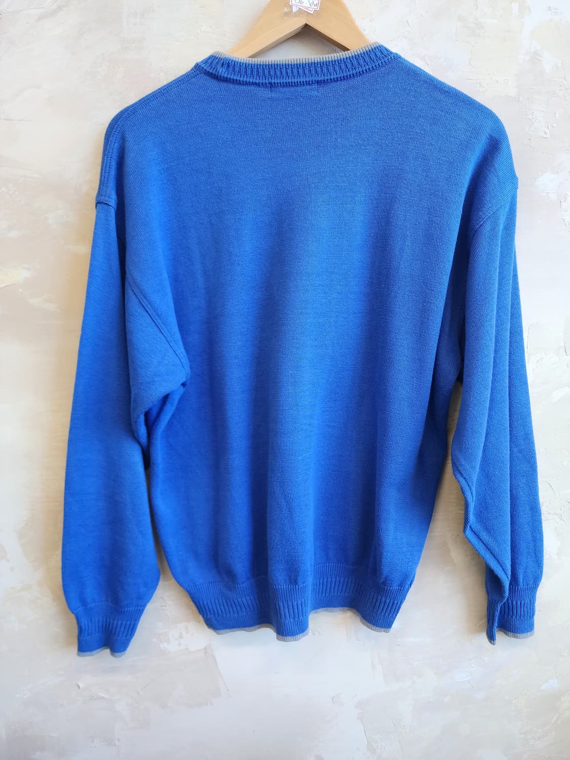 일본빈티지 블루 자수 니트 상품이미지4