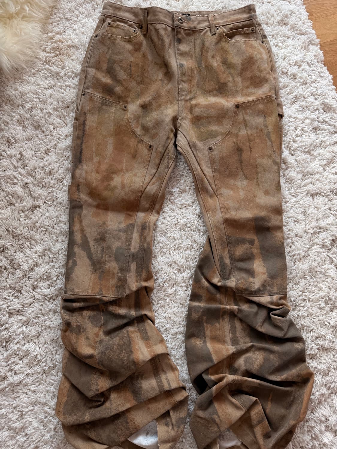 새상품 페인팅워싱 데님팬츠  상품이미지3