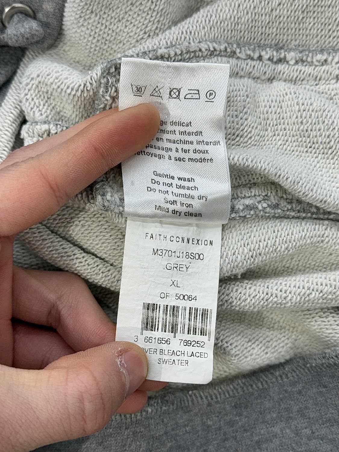 페이스 커넥션 페이디드 이펙트 코튼 케이프 스웨트 셔츠 상품이미지9