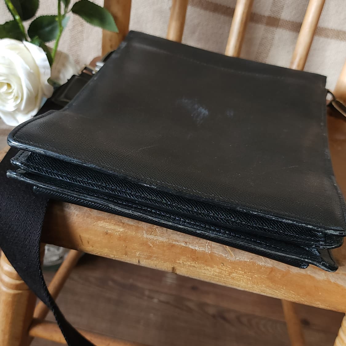 90s 발리 헤비레더 크로스백 사피아노 레더 메신져백 블랙 상품이미지7