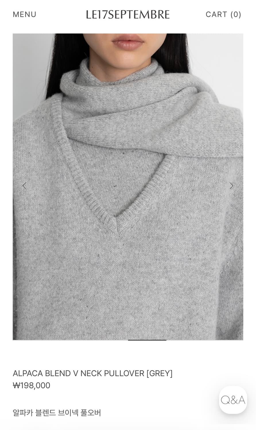 LE17 알파카 V넥 니트 + 머플러 셋트 판매  상품이미지3