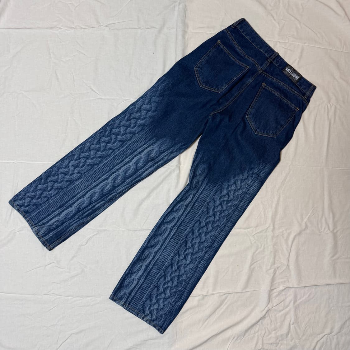 웰던 케이블 워싱 데님 팬츠 상품이미지2