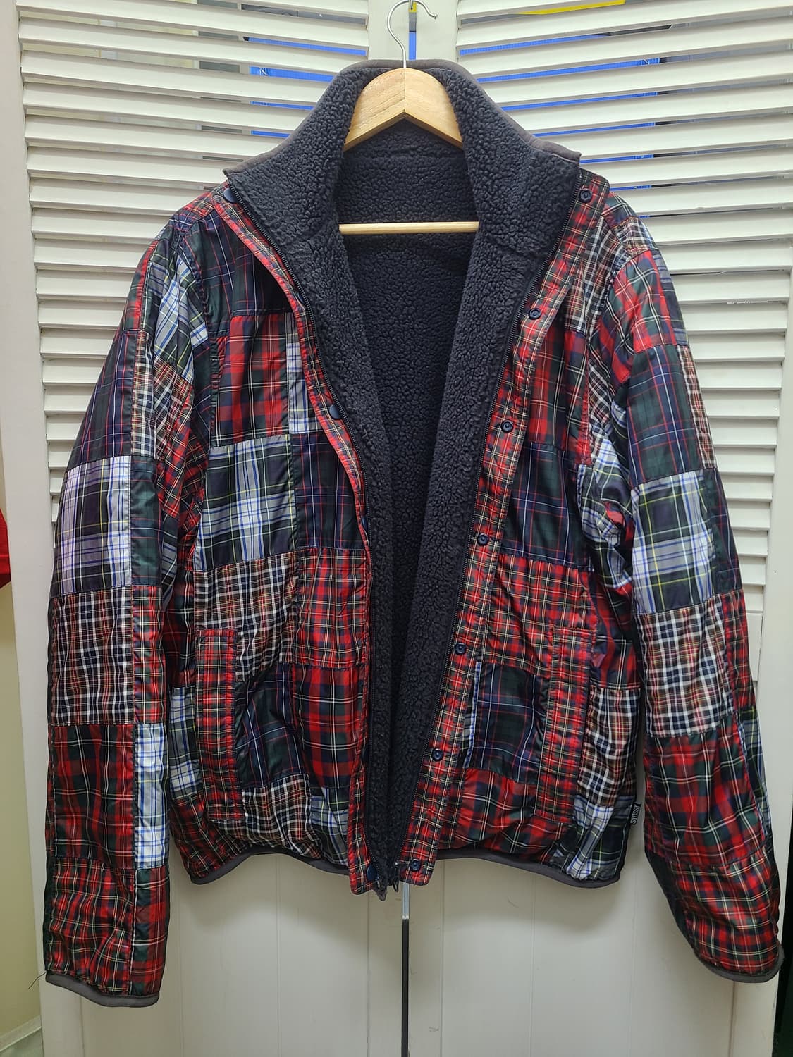 스투시 00s 패치워크 양면 후리스 상품이미지1