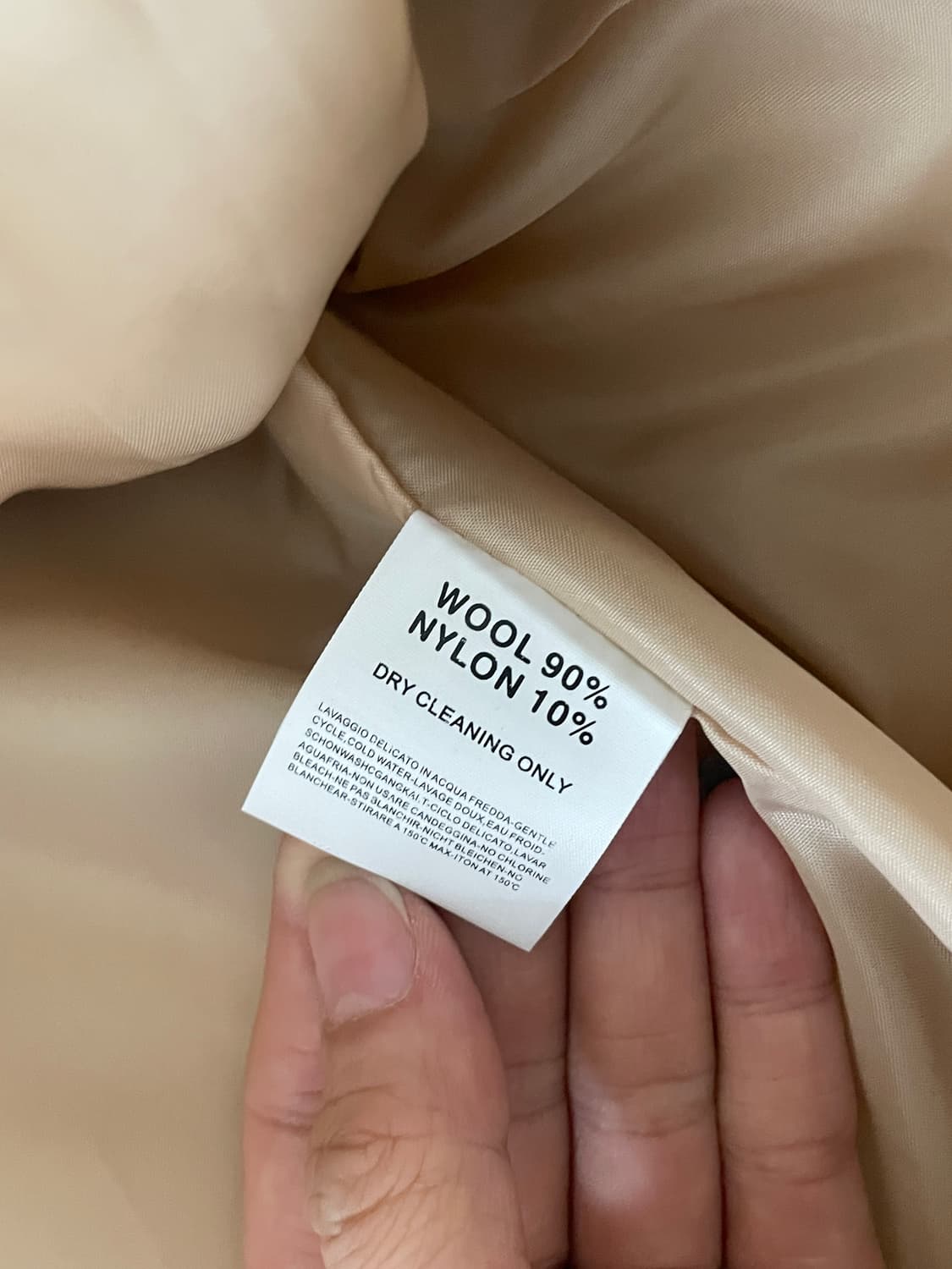 메리어라운드 핸드메이드 울90 베이지 싱글 자켓 코트 상품이미지4