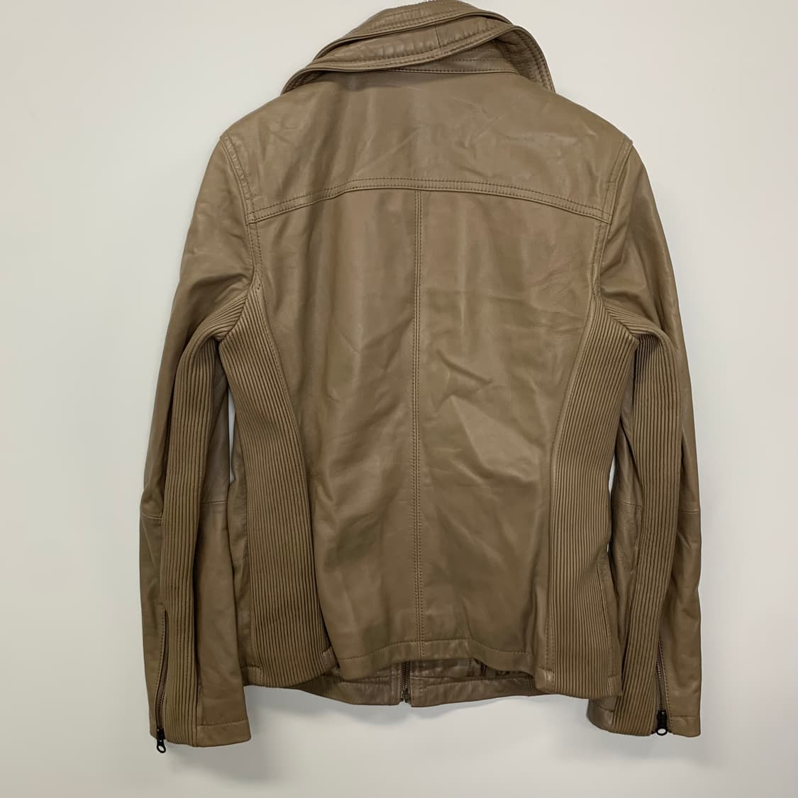 Vintage 빈티지 베이지 양가죽 레더 자켓 상품이미지4