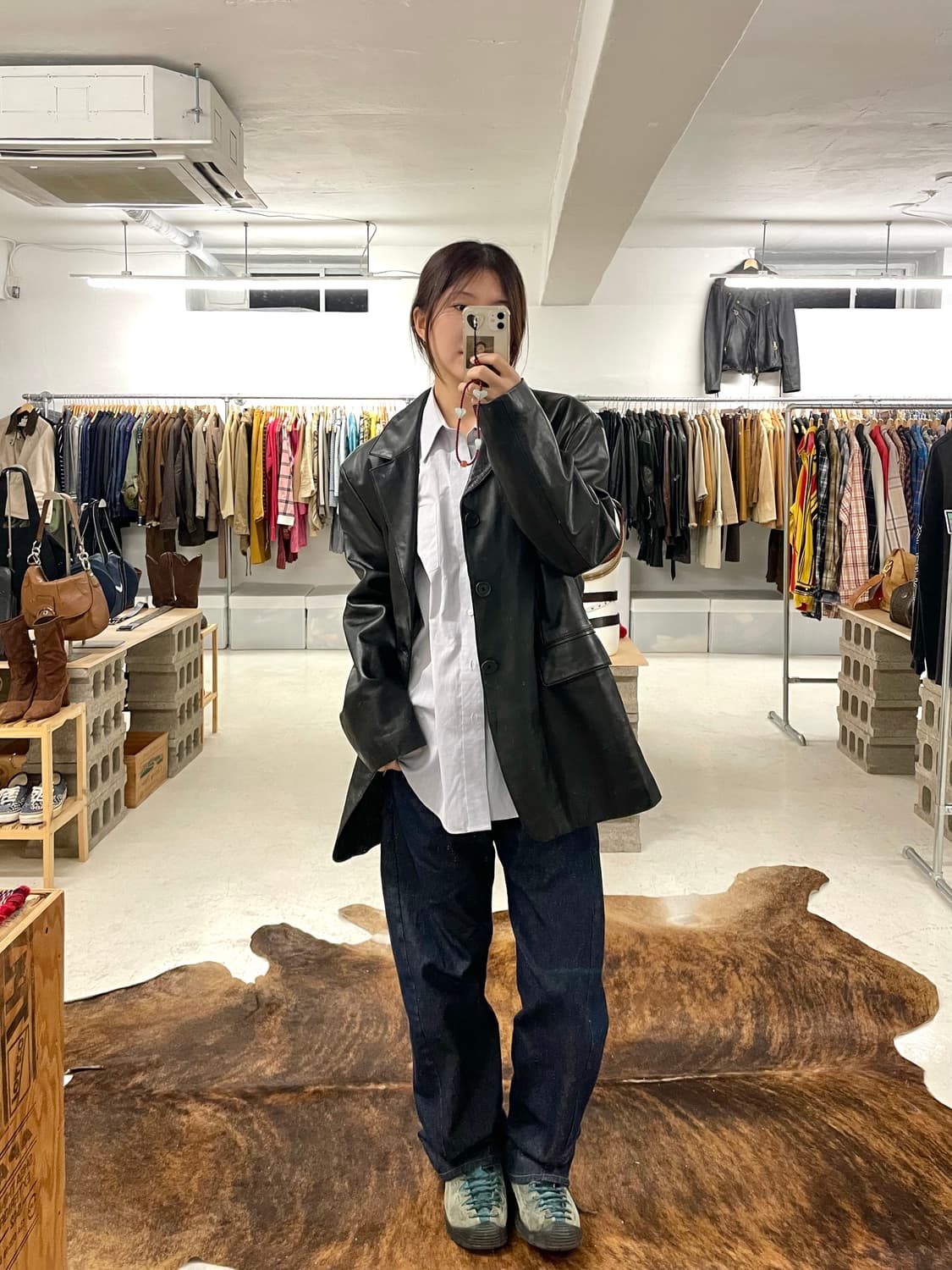 VTG leather blazer jacket 빈티지 양가죽 레더 자켓 상품이미지10