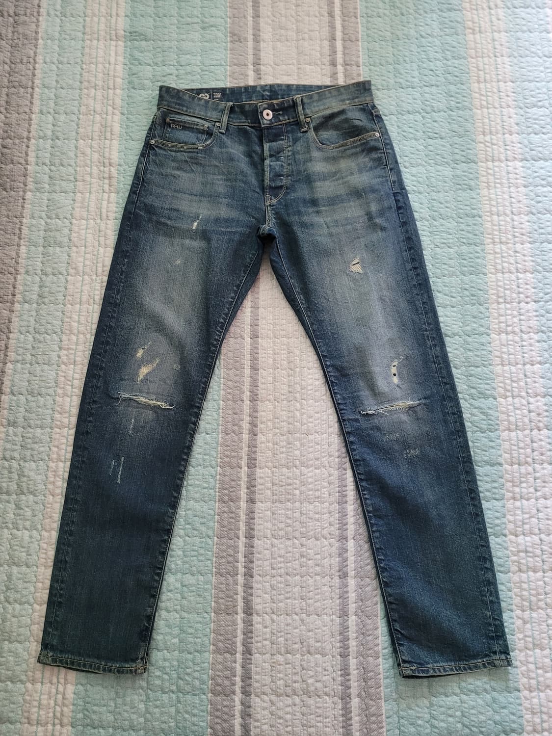 지스타로우 G star raw 3301슬림 빈티지 디스리페어 워싱진 32 상품이미지1