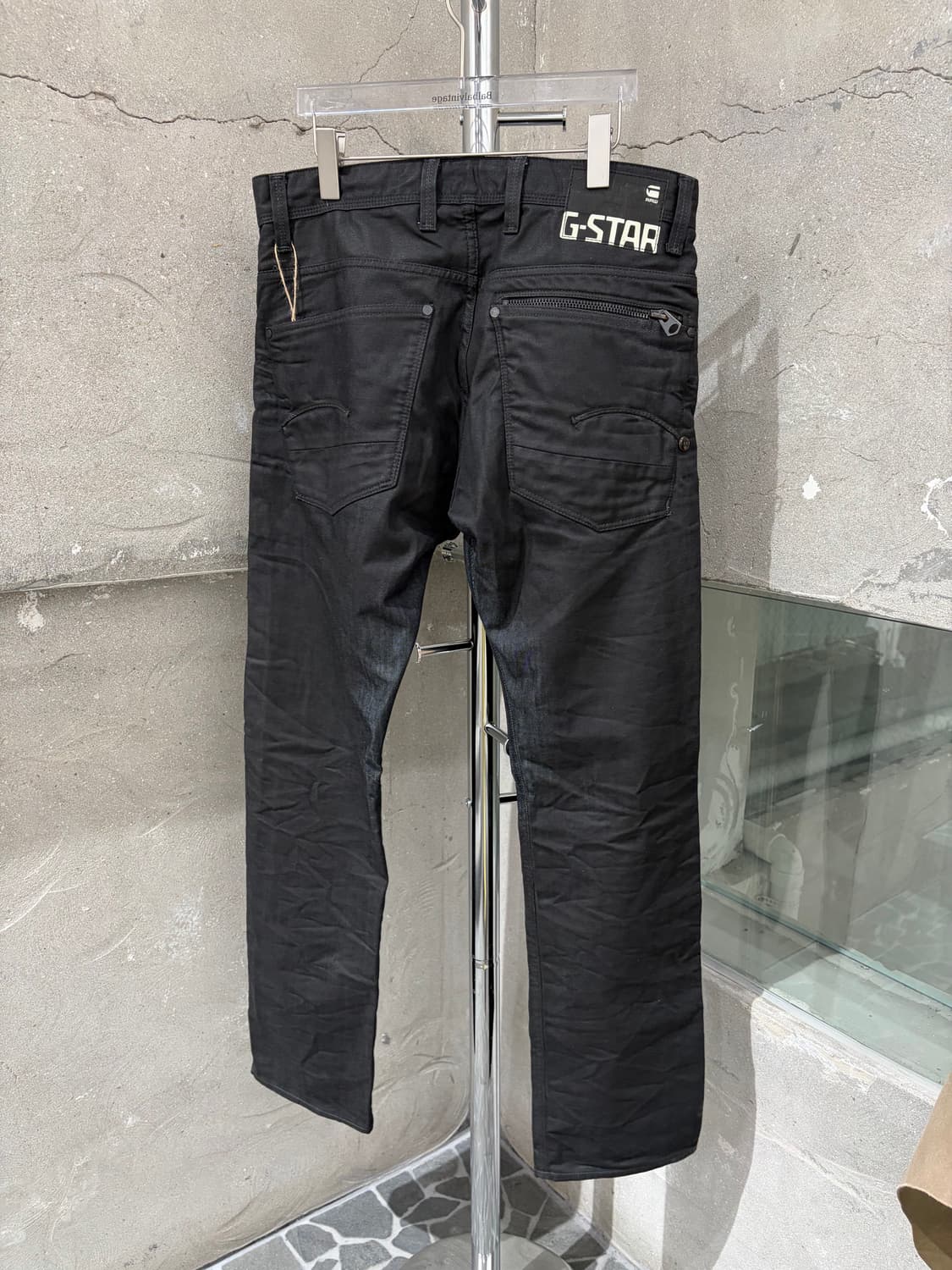 지스타 블랙 코팅 데님팬츠 상품이미지2
