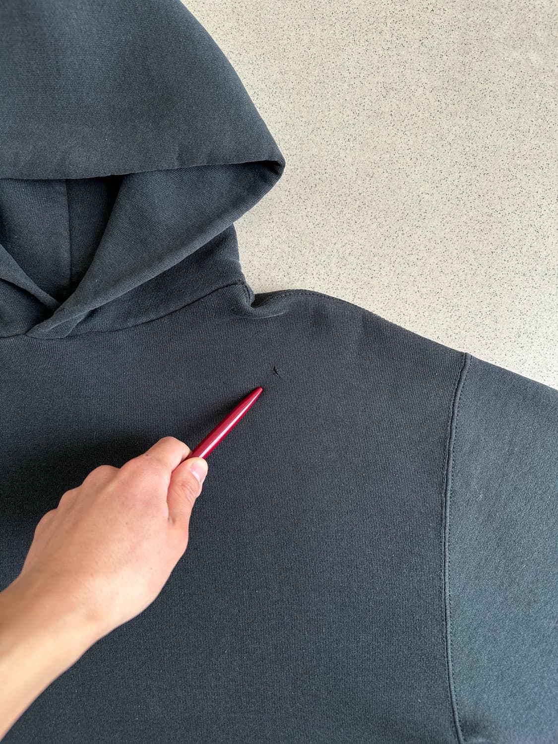 90s 빈티지 러셀 후드 블랙 L USA 상품이미지6