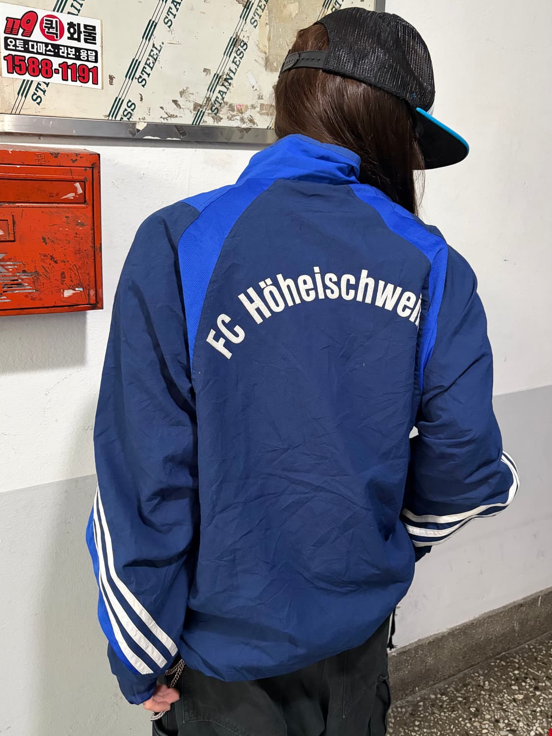 90s ADIDAS 블루 유니폼 윈드브레이커 jk 상품이미지5