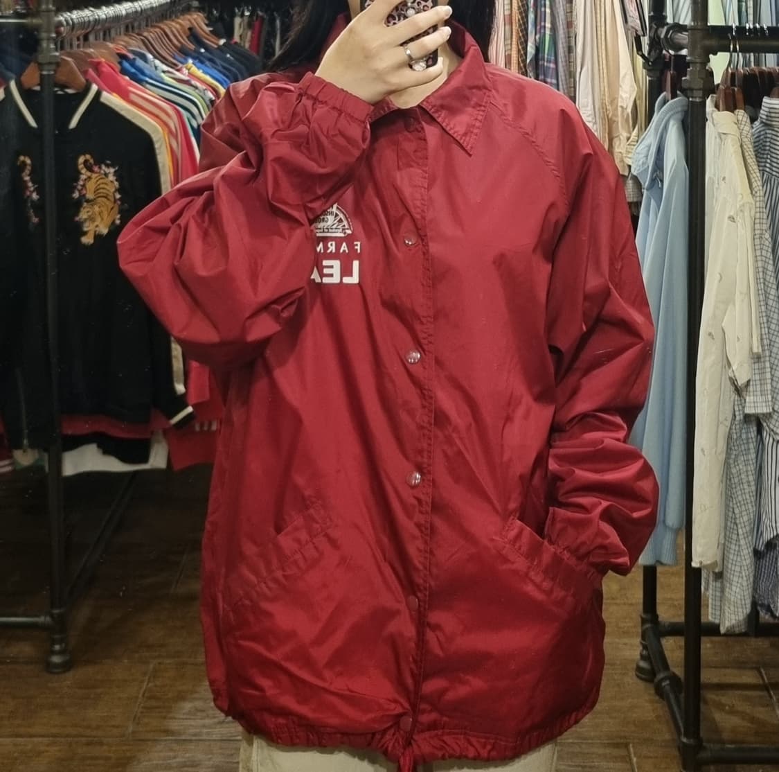[Hi] vtg 빈티지 야구점퍼 코치자켓 레드 상품이미지4