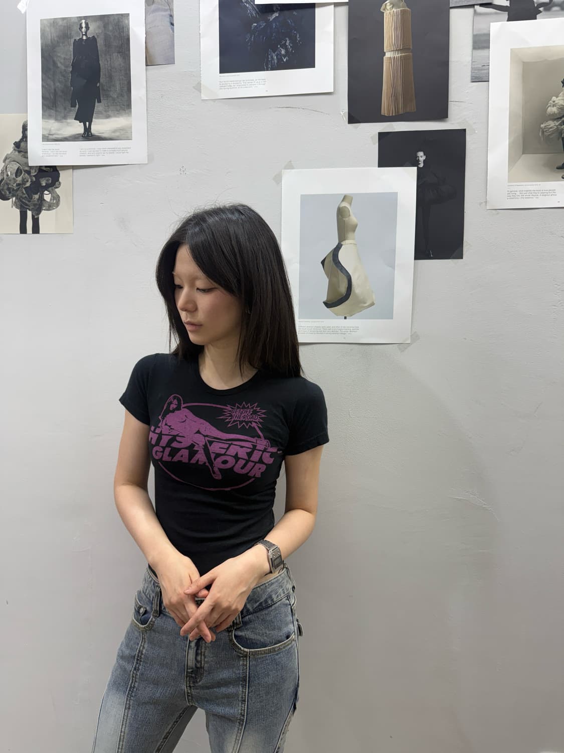 히스테릭 글래머 히스걸 로고 슬림 티셔츠 상품이미지4