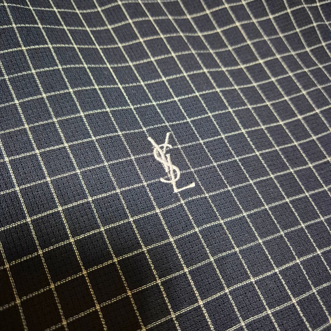 [올드 명품🔥]90s 입생로랑 체크 블루종 상품이미지4