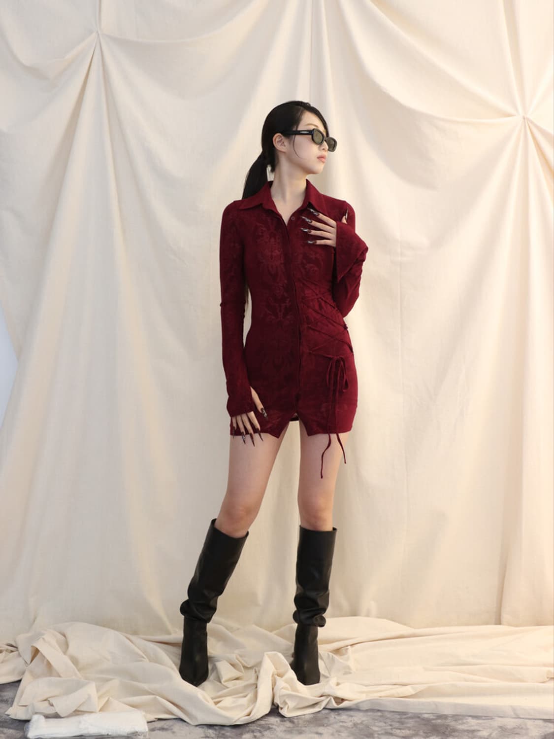 elfelfelfarchives 엘프엘프엘프아카이브스 메쉬 코르셋 원피스 상품이미지2