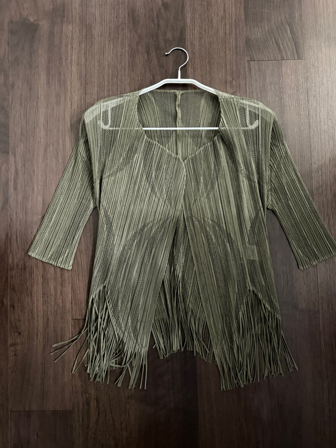 이세이미야케 플리츠플리즈 반팔 테슬 오픈 가디건 상품이미지1