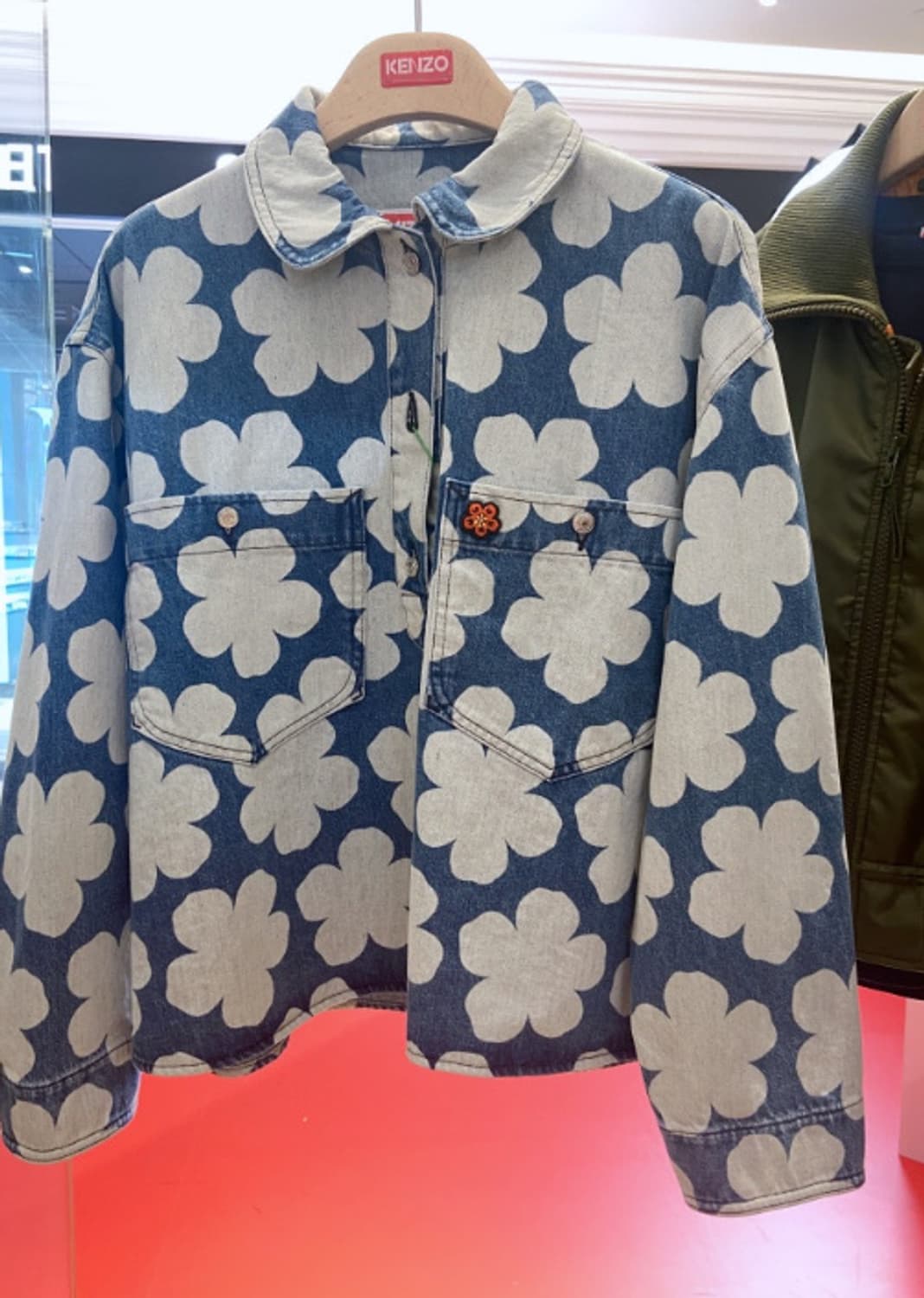 겐조 니고 플라워 포피 데님 우먼오버셔츠 L 팝니다 상품이미지1