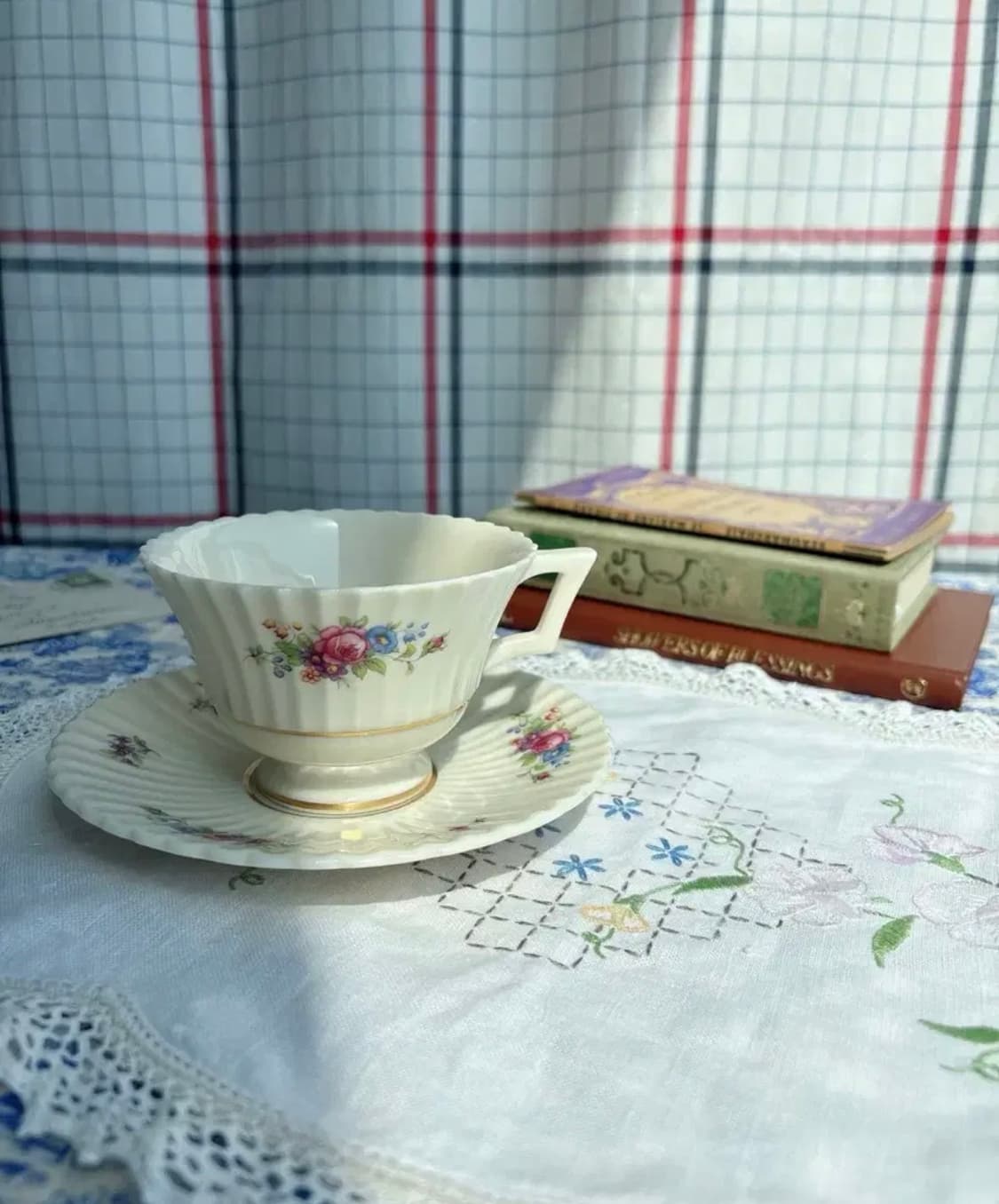 [리페어]빈티지 레녹스 파블로바 찻잔 듀오 1930s 귀한 그린백마크 상품이미지2