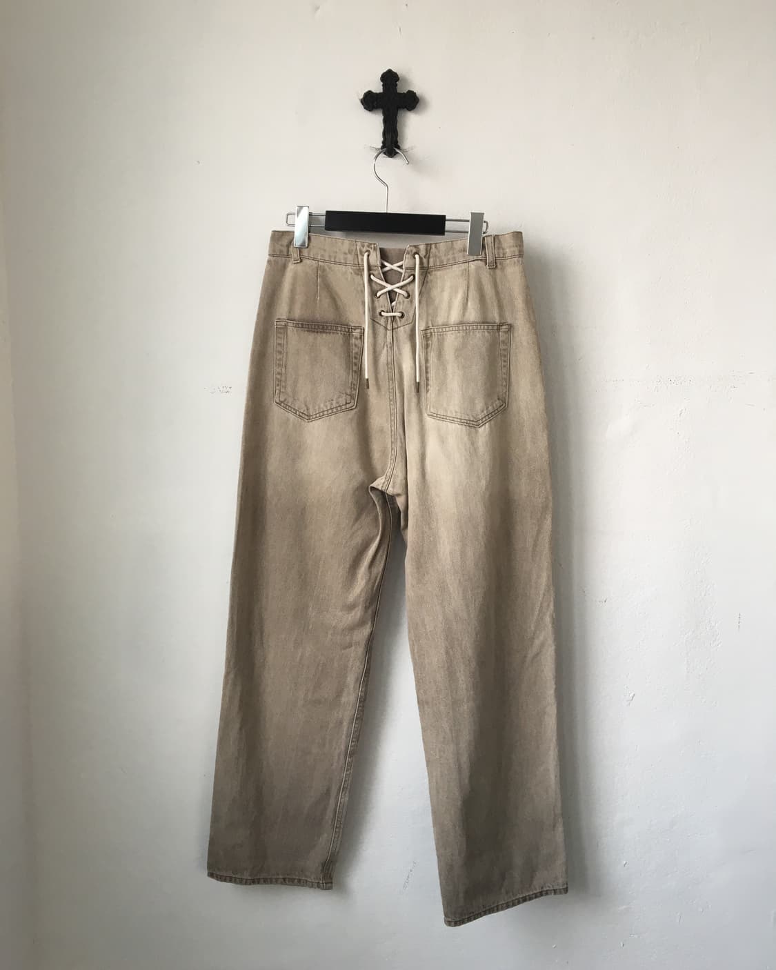Back lace up point washing pants 상품이미지1