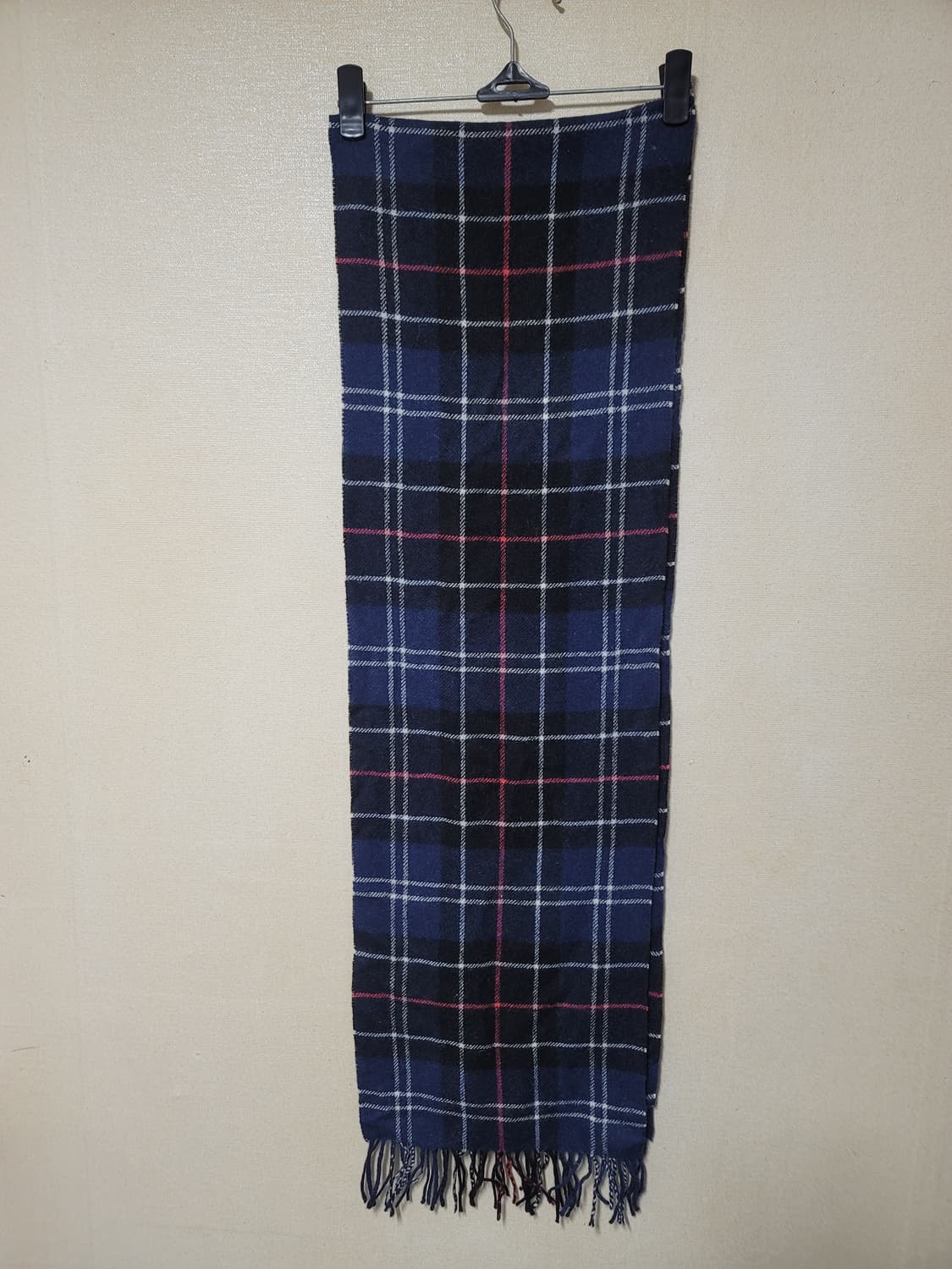 바버 네이비 타탄체크 머플러 상품이미지3