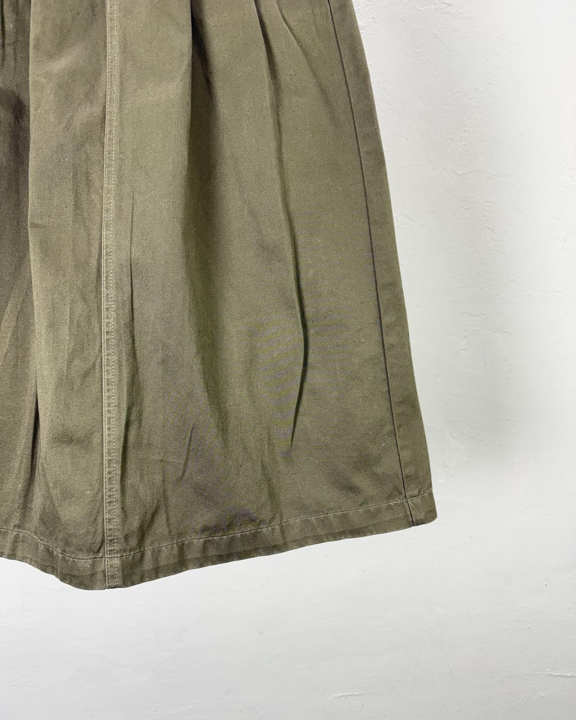 리 카키 롱 코튼 스커트 상품이미지5